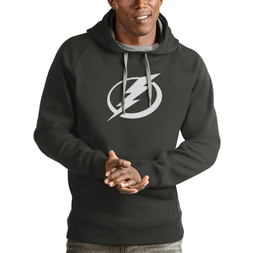 Tampa Bay Lightning Antigua Logo Victory Pullover Hoodie Charcoal
