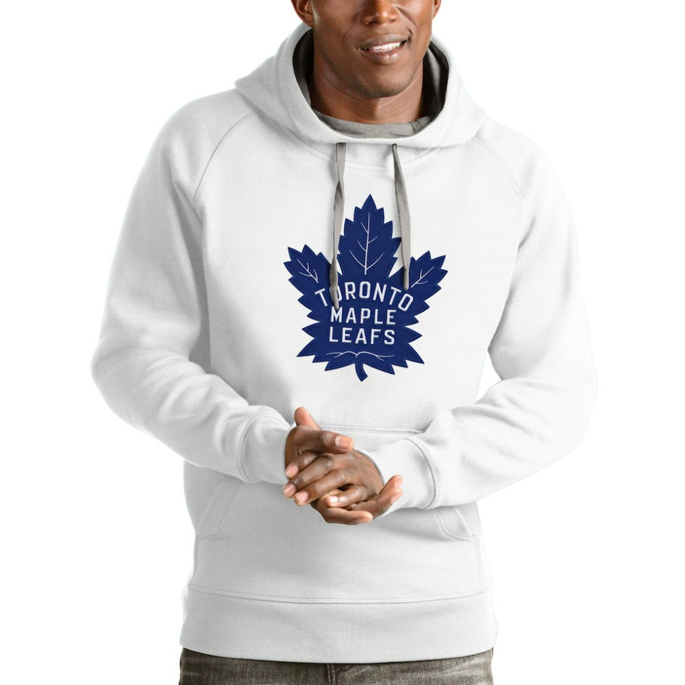 Toronto Maple Leafs Antigua Logo Victory Pullover Hoodie White