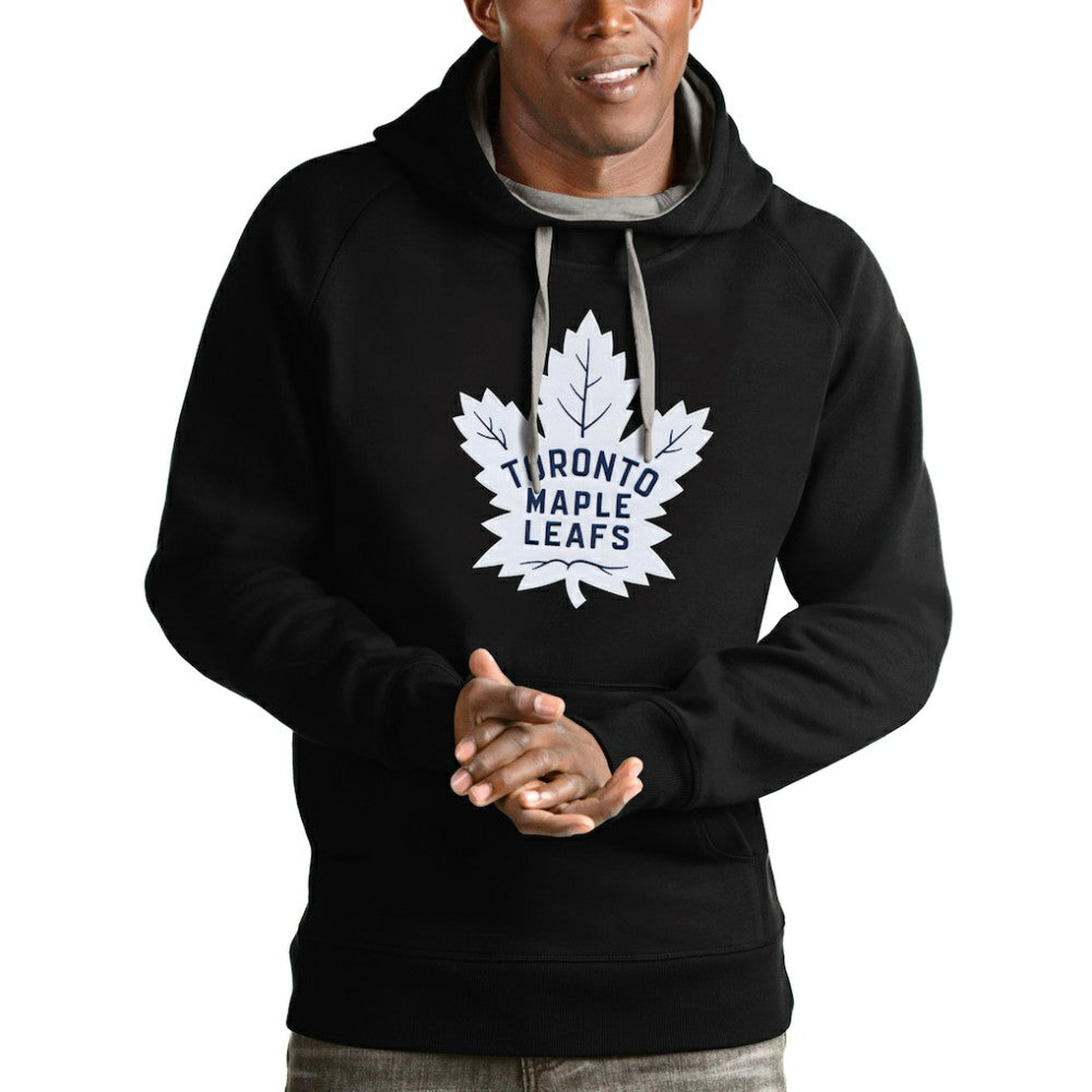 Toronto Maple Leafs Antigua Logo Victory Pullover Hoodie Black