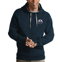 Edmonton Oilers Antigua Victory Pullover Hoodie Navy
