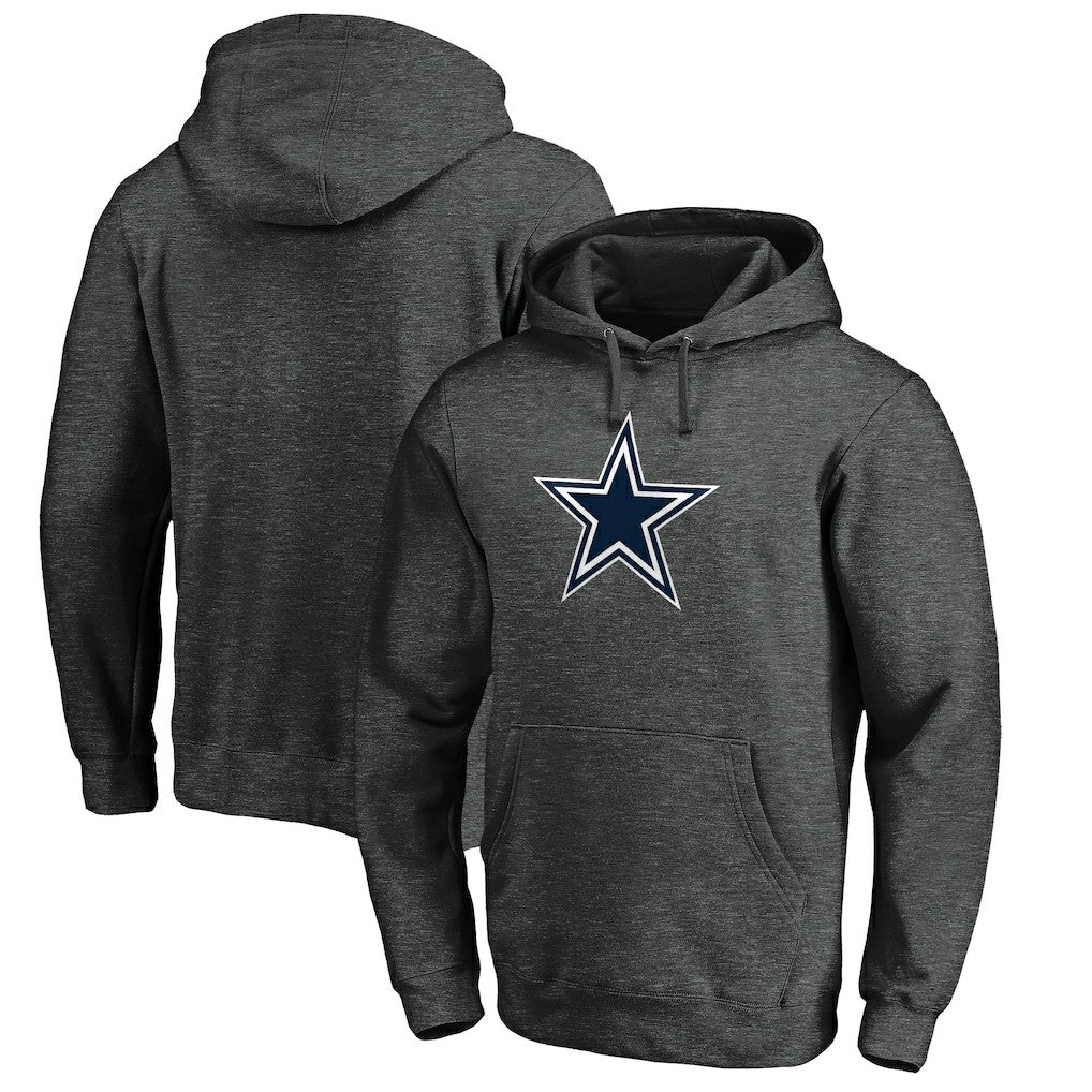 Dallas Cowboys Primary Logo Fitted Pullover Hoodie - Charcoal on sale
