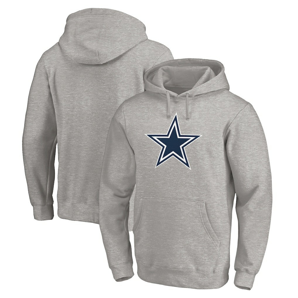 Dallas Cowboys Primary Logo Fitted Pullover Hoodie - Heather Gray cheap