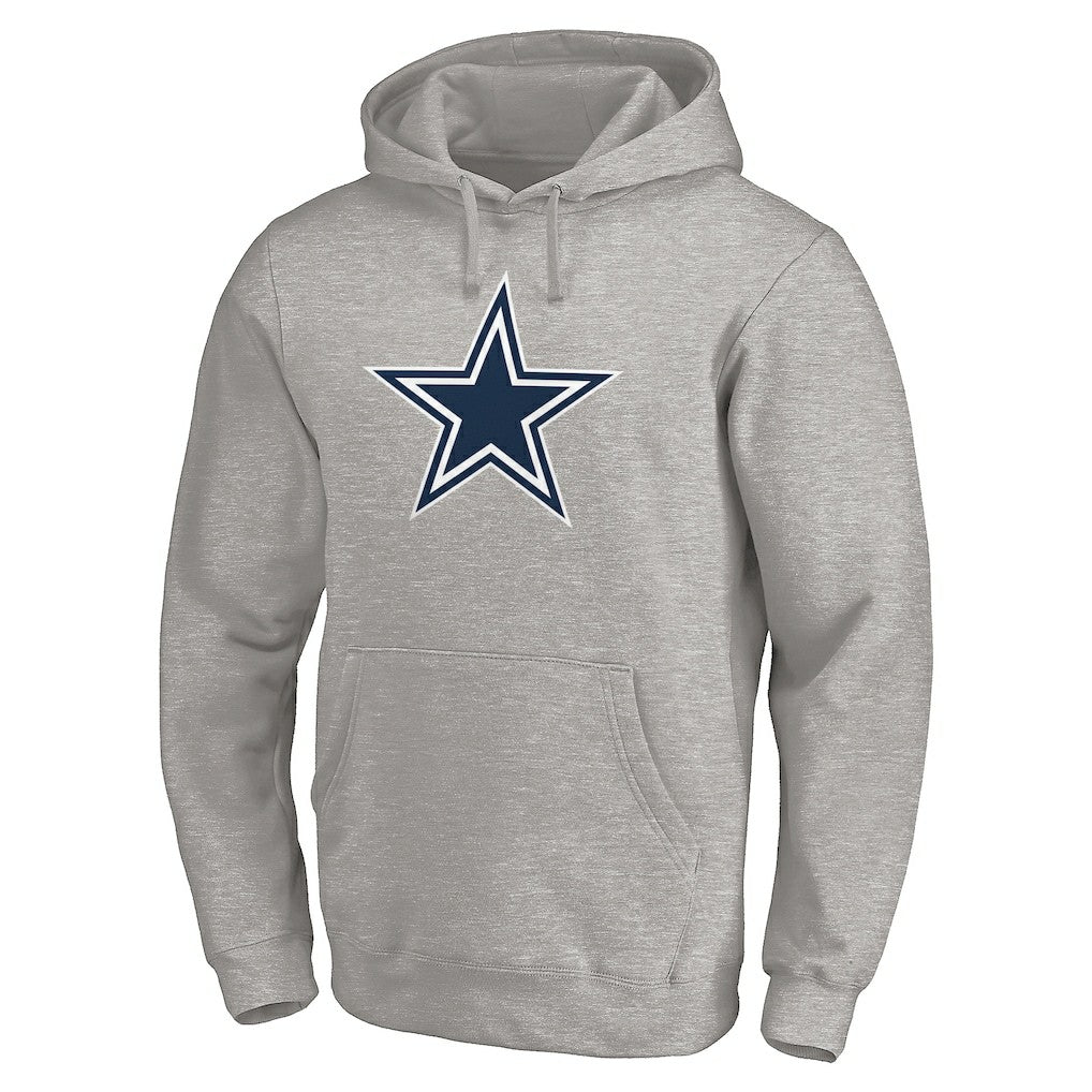 Dallas Cowboys Primary Logo Fitted Pullover Hoodie - Heather Gray cheap