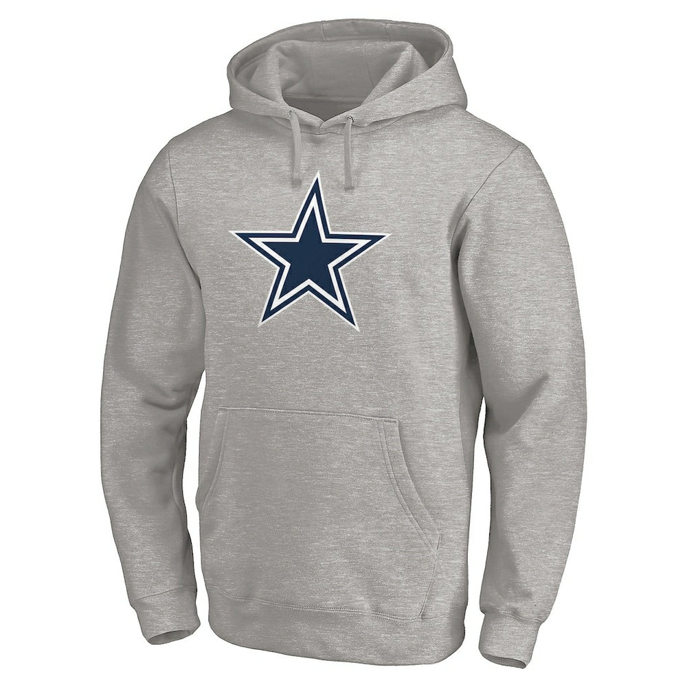 Dallas Cowboys Primary Logo Fitted Pullover Hoodie - Heather Gray cheap