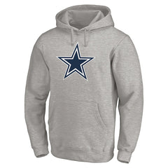Dallas Cowboys Primary Logo Fitted Pullover Hoodie - Heather Gray cheap