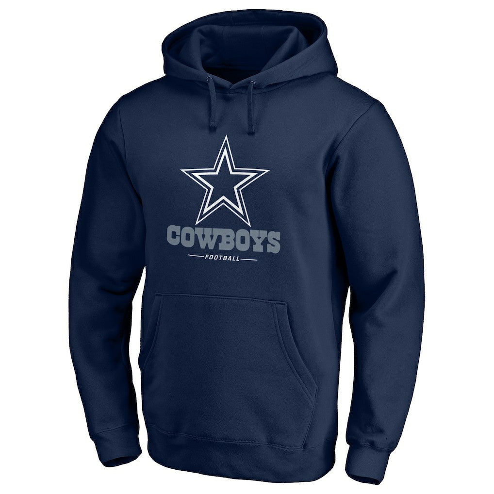 Dallas Cowboys Logo Team Lockup Fitted Pullover Hoodie - Navy online
