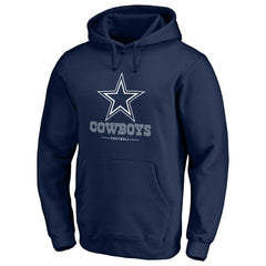 Dallas Cowboys Logo Team Lockup Fitted Pullover Hoodie - Navy online
