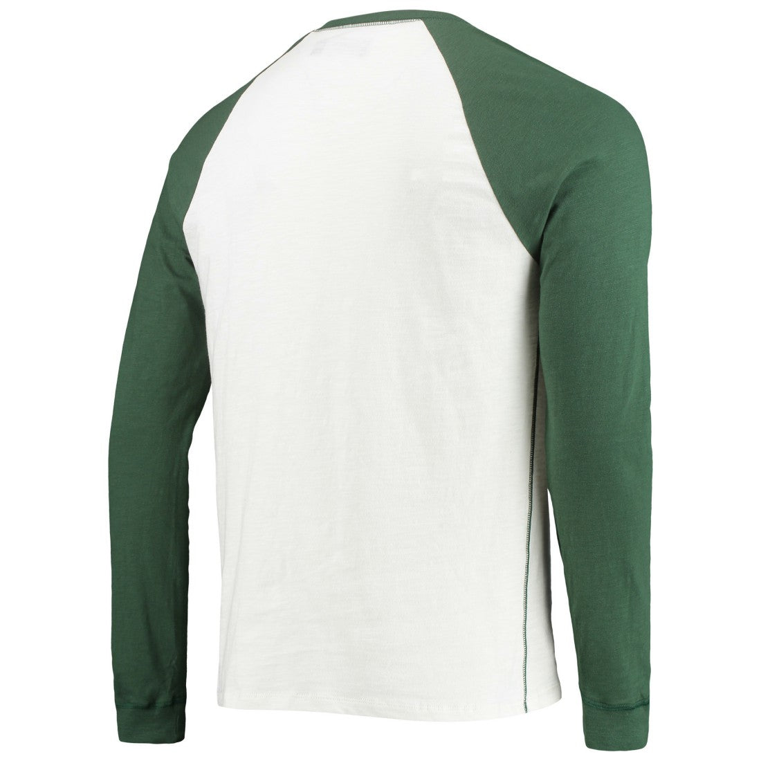 Green Bay Packers Junk Food Colorblock Raglan Long Sleeve T-Shirt - White/Green for sale