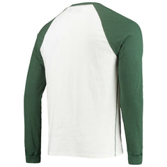 Green Bay Packers Junk Food Colorblock Raglan Long Sleeve T-Shirt - White/Green for sale