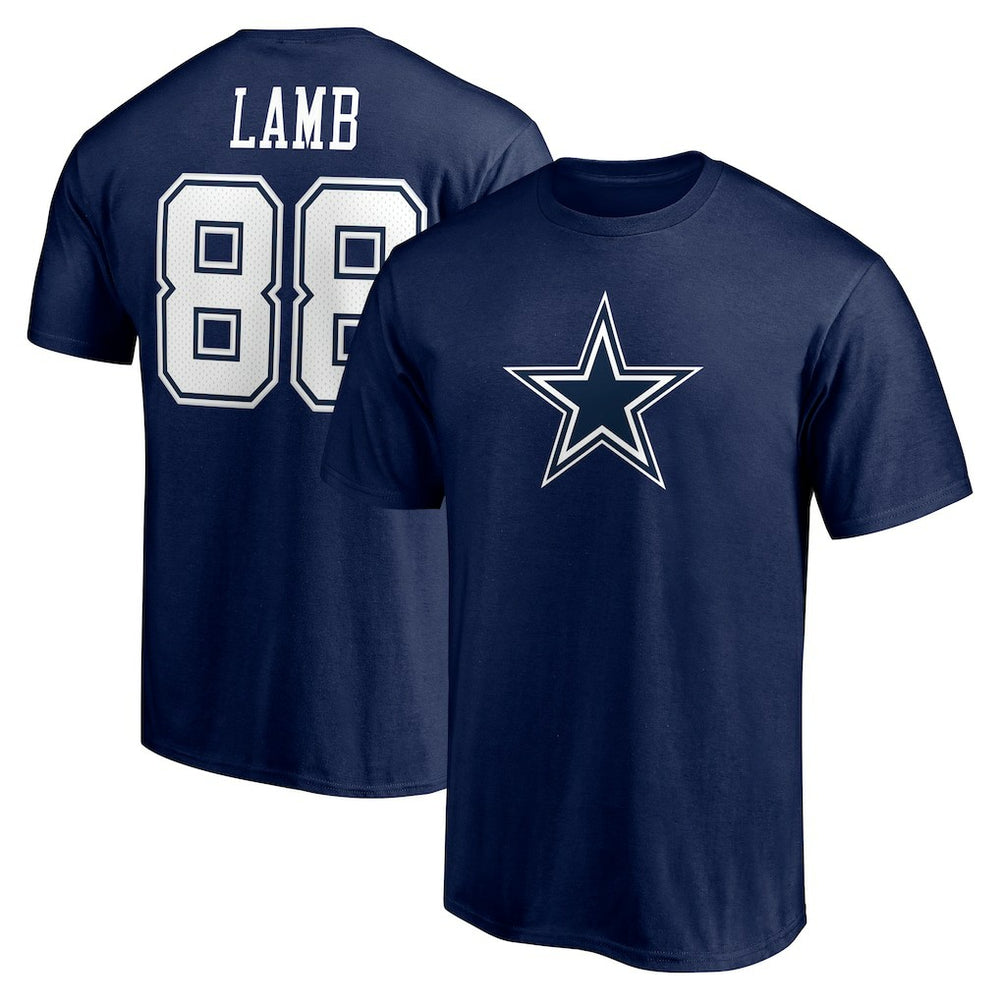 CeeDee Lamb Dallas Cowboys Team Player Icon Name & Number T-Shirt - Navy online