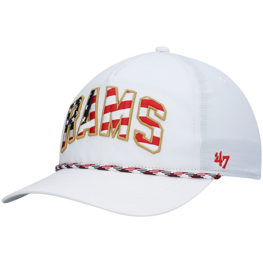 Los Angeles Rams '47 Hitch Stars and Stripes Trucker Adjustable Hat - White for sale
