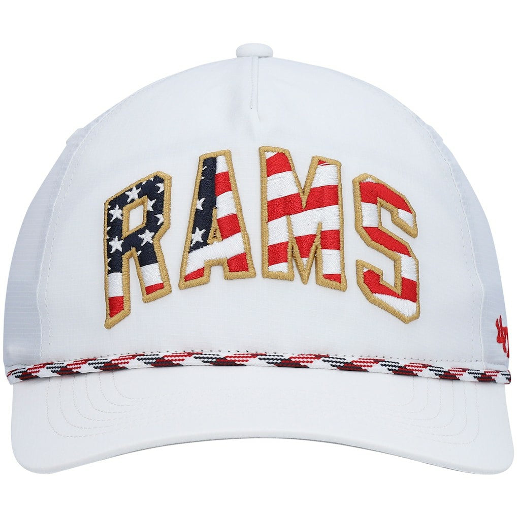 Los Angeles Rams '47 Hitch Stars and Stripes Trucker Adjustable Hat - White for sale