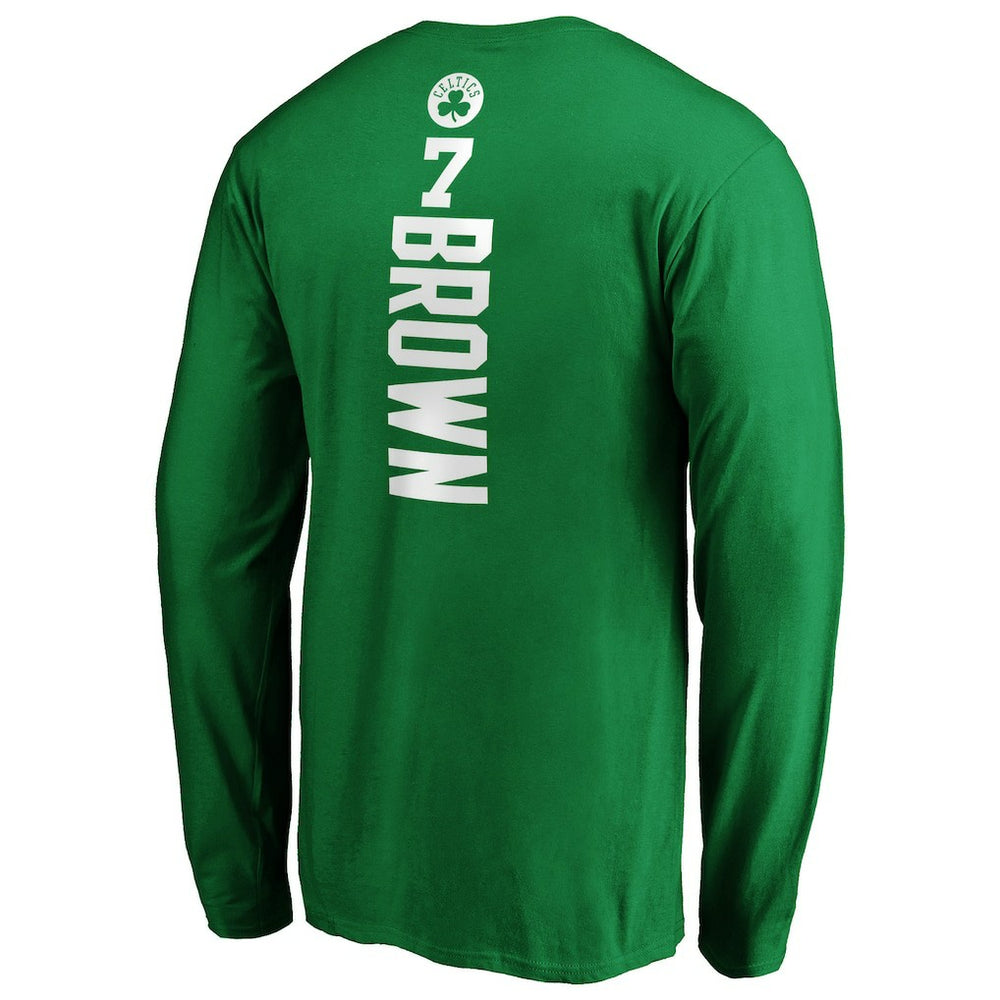 Jaylen Brown Boston Celtics Playmaker Name & Number Long Sleeve T-Shirt - Kelly Green shop
