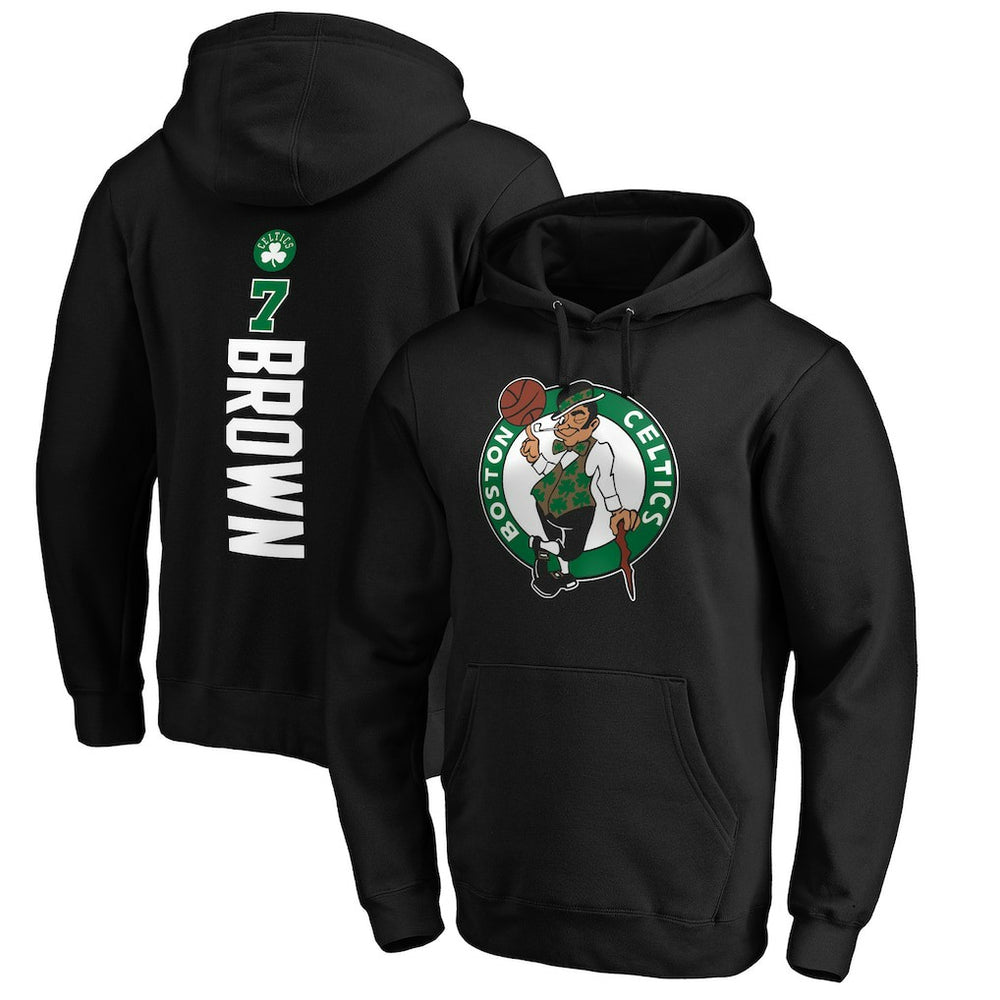 Jaylen Brown Boston Celtics Playmaker Name & Number Pullover Hoodie - Black shop