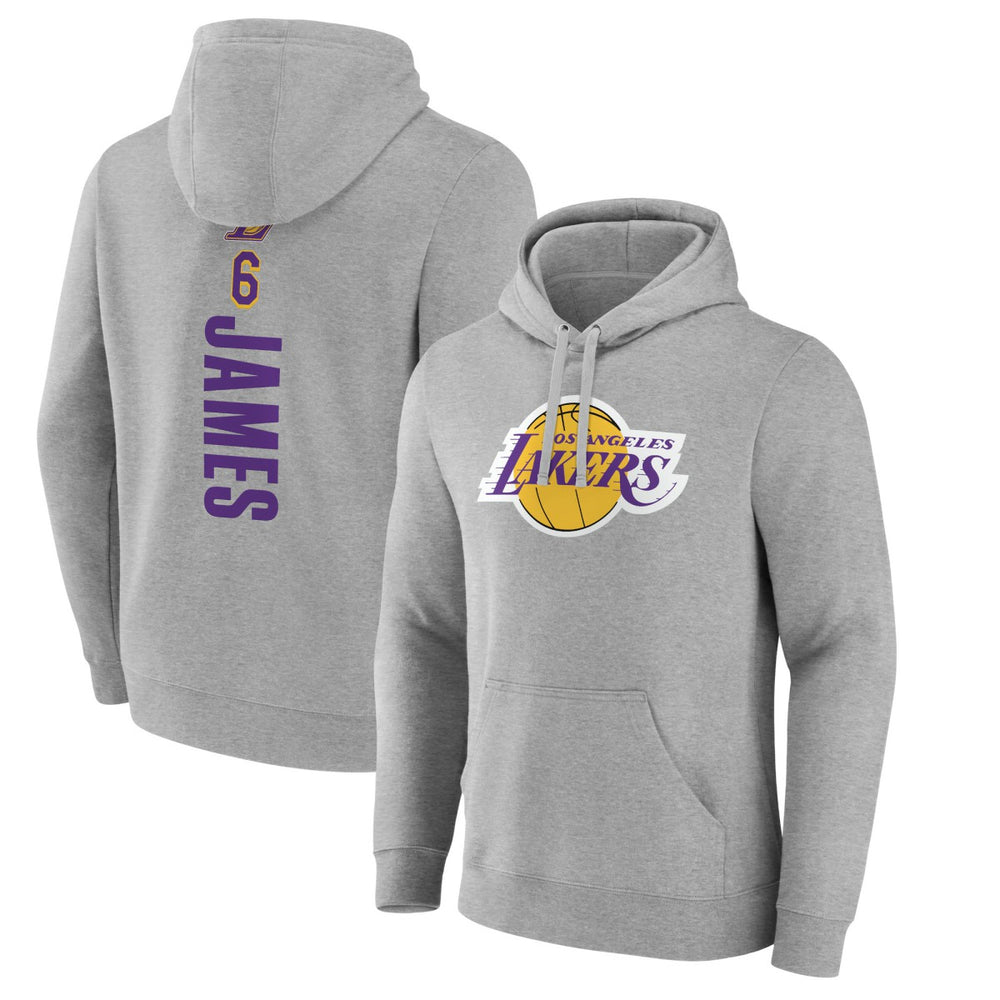 LeBron James Los Angeles Lakers Playmaker Name & Number Pullover Hoodie - Heathered Gray shop