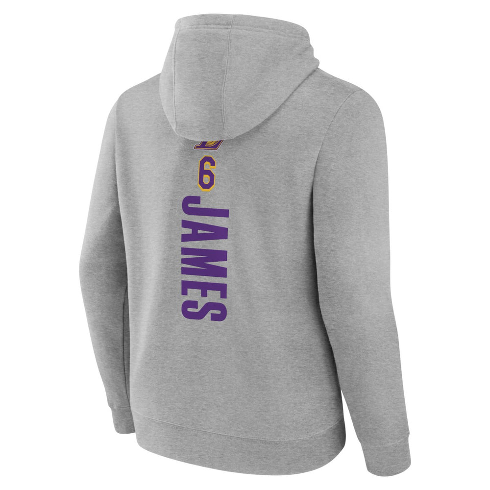 LeBron James Los Angeles Lakers Playmaker Name & Number Pullover Hoodie - Heathered Gray shop