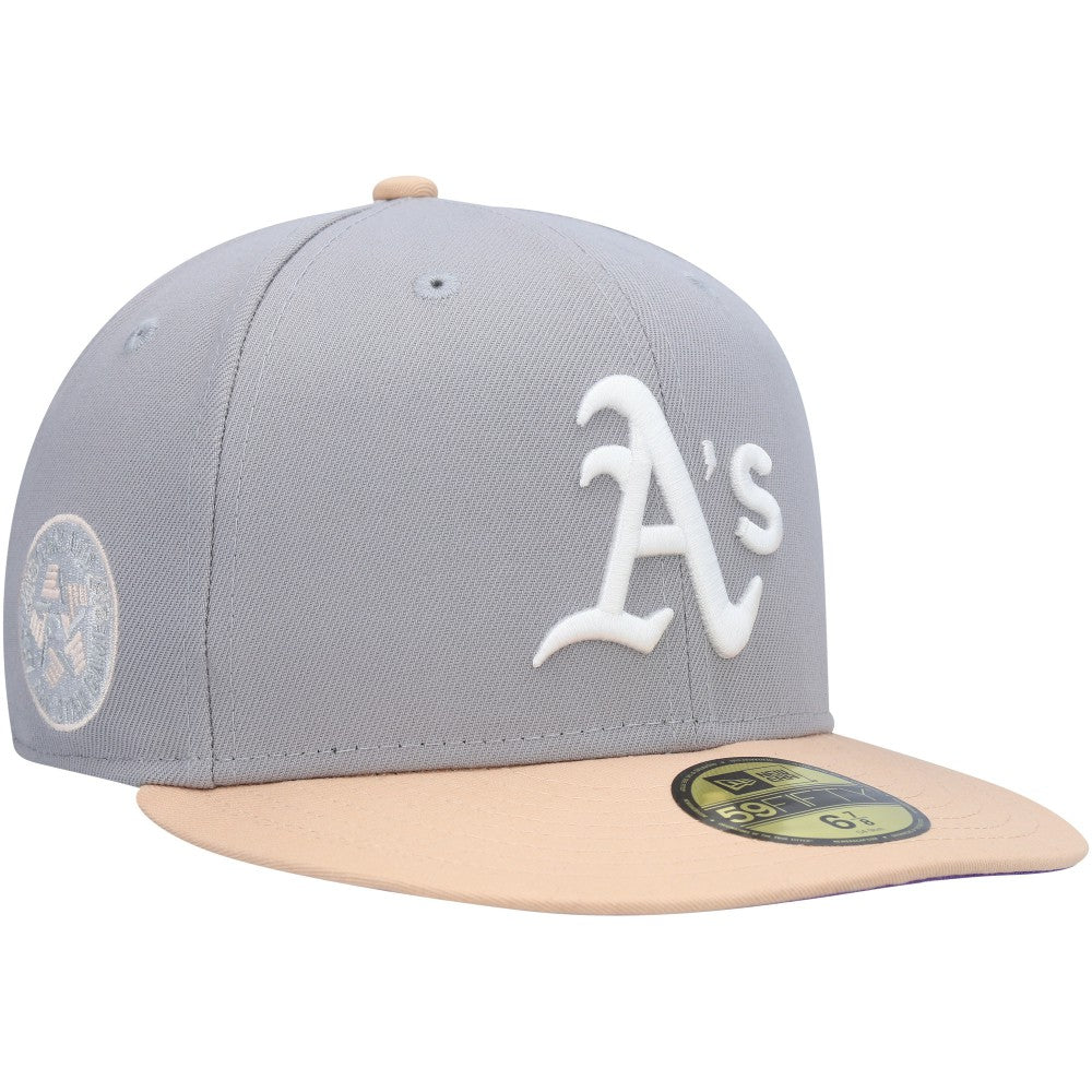Athletics 1987 MLB All-Star Game Purple Undervisor 59FIFTY Fitted Hat - Gray/Peach | New Era