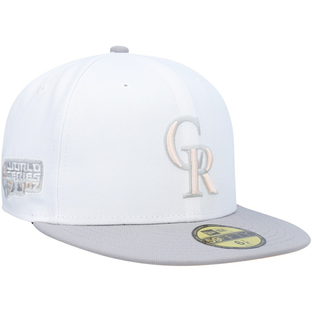 Colorado Rockies 2007 World Series Side Patch Undervisor 59FIFTY Fitted Hat - White/Gray | New Era