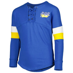 Los Angeles Rams New Era Girls Youth Lace-Up Long Sleeve T-Shirt - Royal cheap