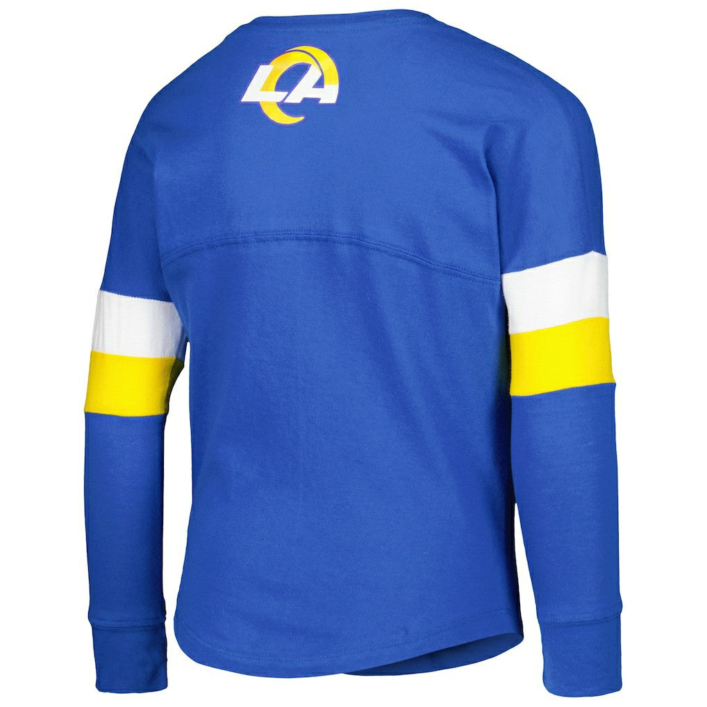 Los Angeles Rams New Era Girls Youth Lace-Up Long Sleeve T-Shirt - Royal cheap