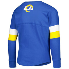 Los Angeles Rams New Era Girls Youth Lace-Up Long Sleeve T-Shirt - Royal cheap