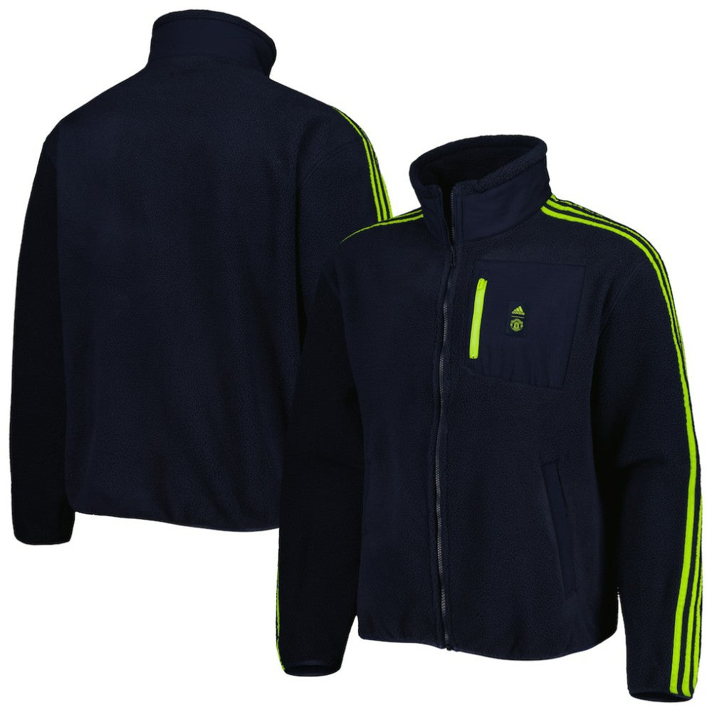 Manchester United Lifestyler Fleece Full-Zip Jacket - Navy | Adidas shop