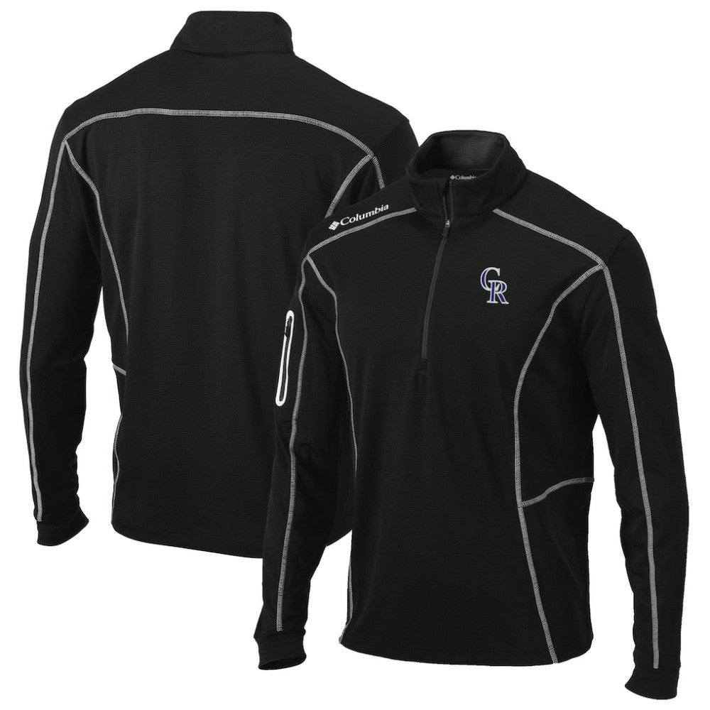 Colorado Rockies Shotgun Omni-Wick Quarter-Zip Pullover Jacket - Black | Columbia