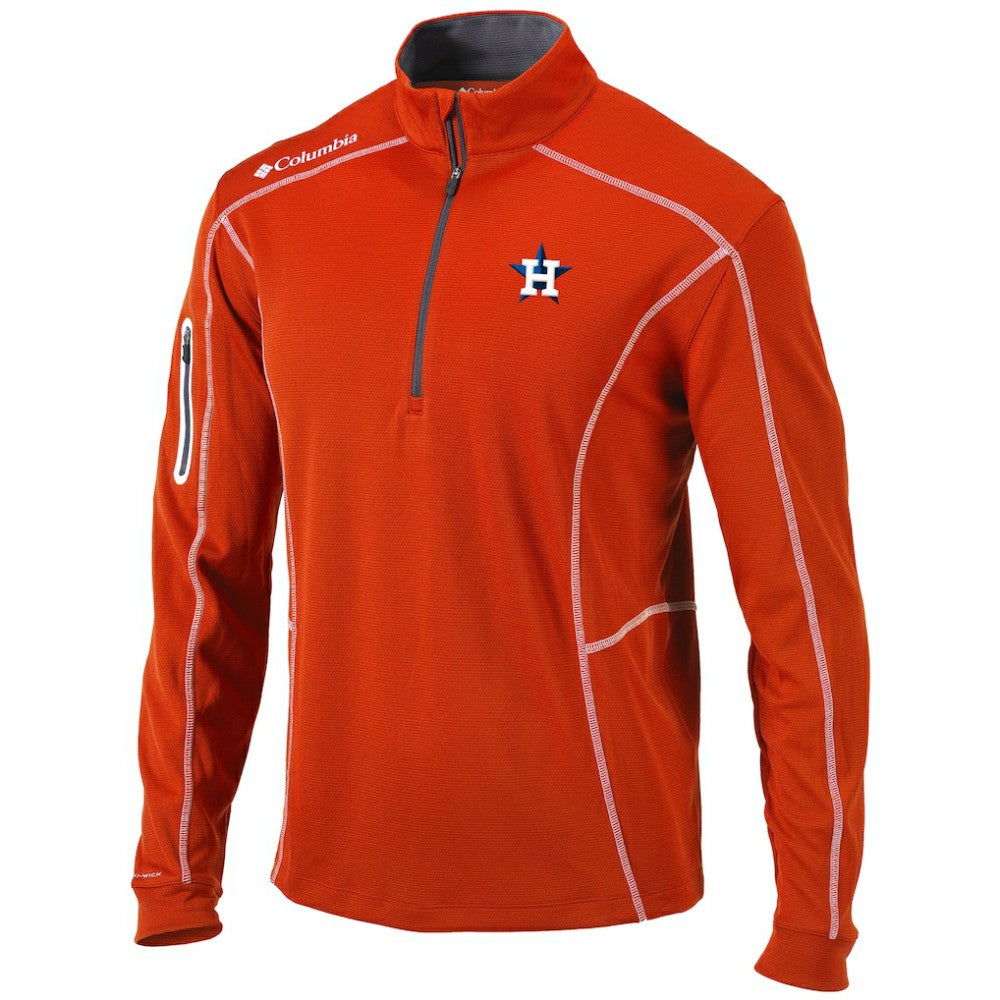 Houston Astros Shotgun Omni-Wick Quarter-Zip Pullover Jacket - Orange | Columbia