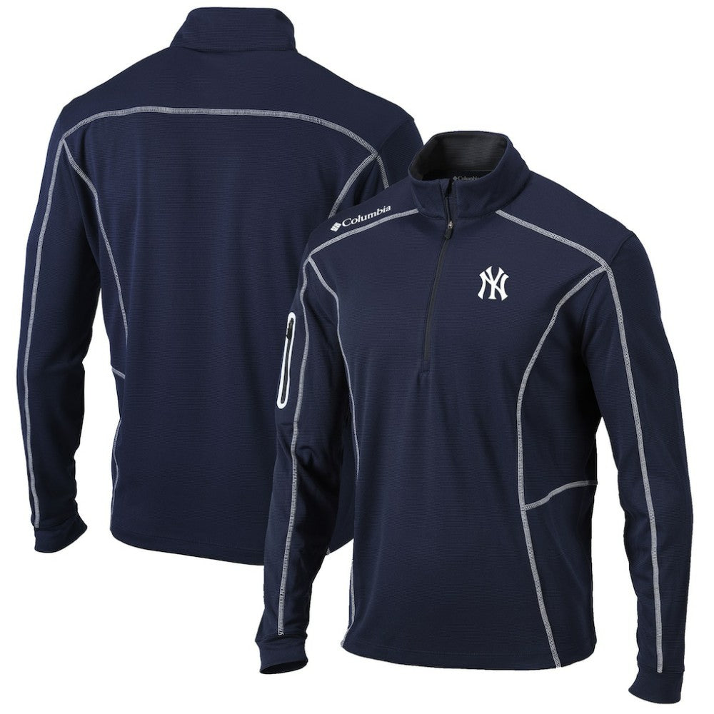 New York Yankees Shotgun Omni-Wick Quarter-Zip Pullover Jacket - Navy | Columbia