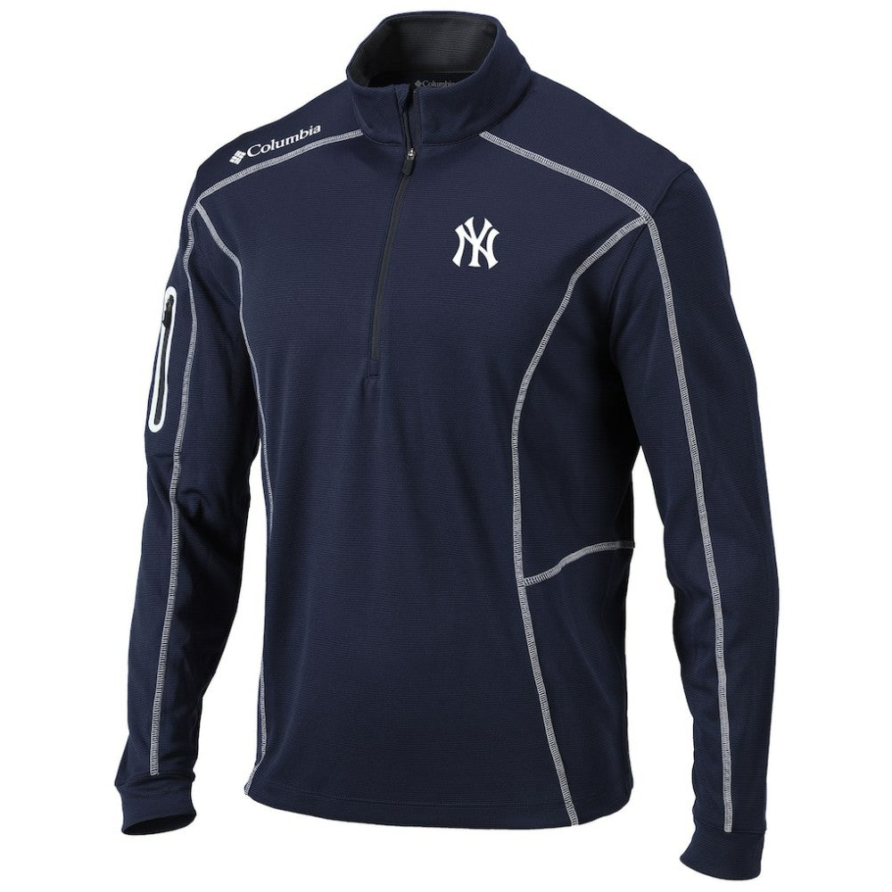 New York Yankees Shotgun Omni-Wick Quarter-Zip Pullover Jacket - Navy | Columbia