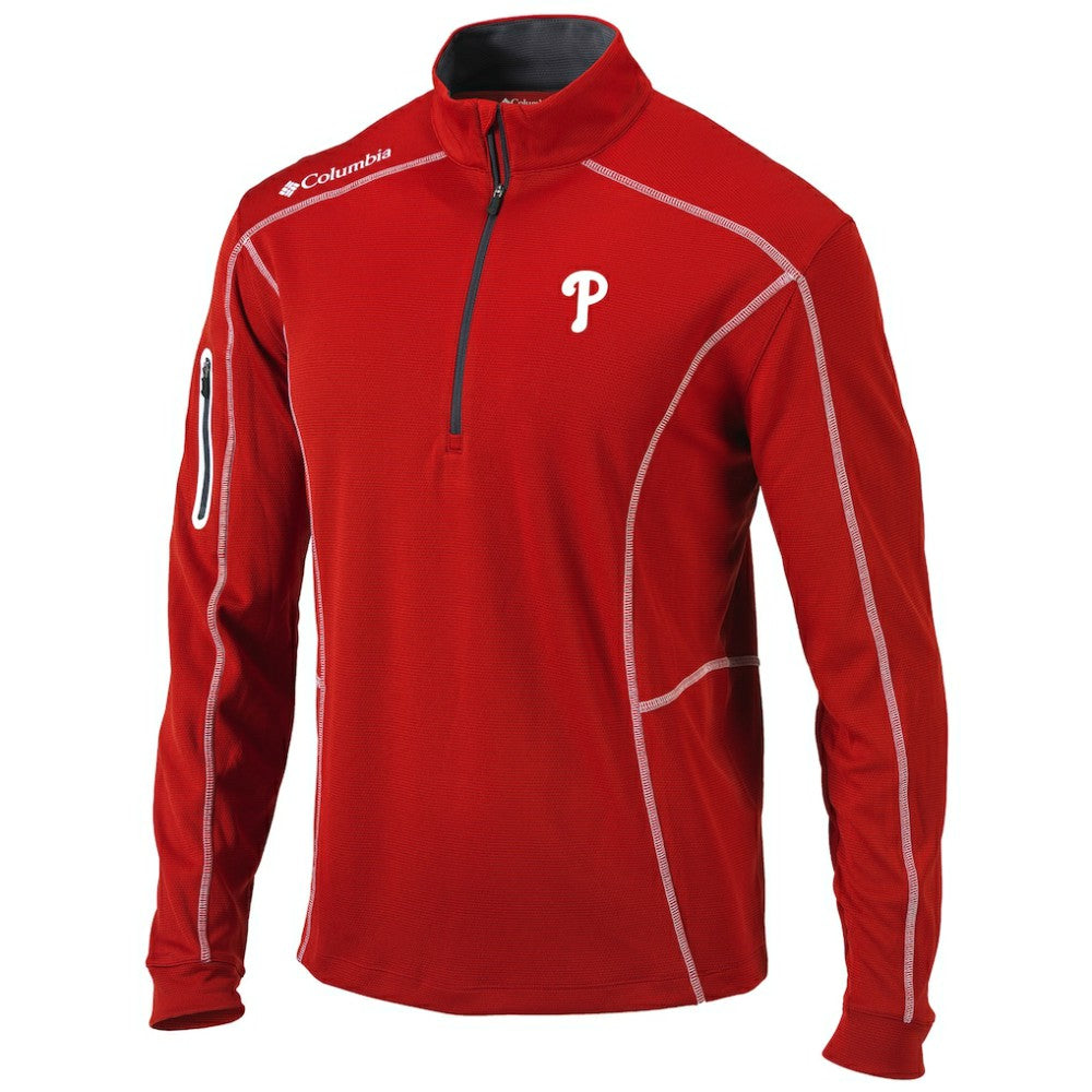 Philadelphia Phillies Shotgun Omni-Wick Quarter-Zip Pullover Jacket - Red | Columbia