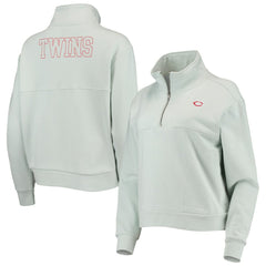 Minnesota Twins The Wild Collective Women's Two-Hit Quarter-Zip Pullover Top - Light Blue