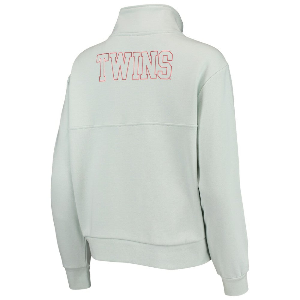 Minnesota Twins The Wild Collective Women's Two-Hit Quarter-Zip Pullover Top - Light Blue