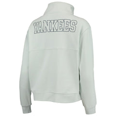 New York Yankees The Wild Collective Women's Two-Hit Quarter-Zip Pullover Top - Light Blue