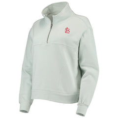 St. Louis Cardinals The Wild Collective Women's Two-Hit Quarter-Zip Pullover Top - Light Blue