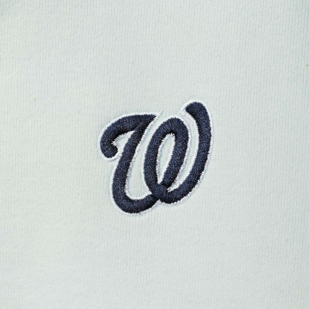 Washington Nationals The Wild Collective Women's Two-Hit Quarter-Zip Pullover Top - Light Blue