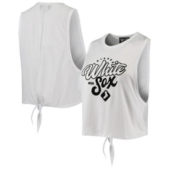 Chicago White Sox The Wild Collective Women's Open Back Twist-Tie Tank Top - White