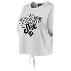 Chicago White Sox The Wild Collective Women's Open Back Twist-Tie Tank Top - White
