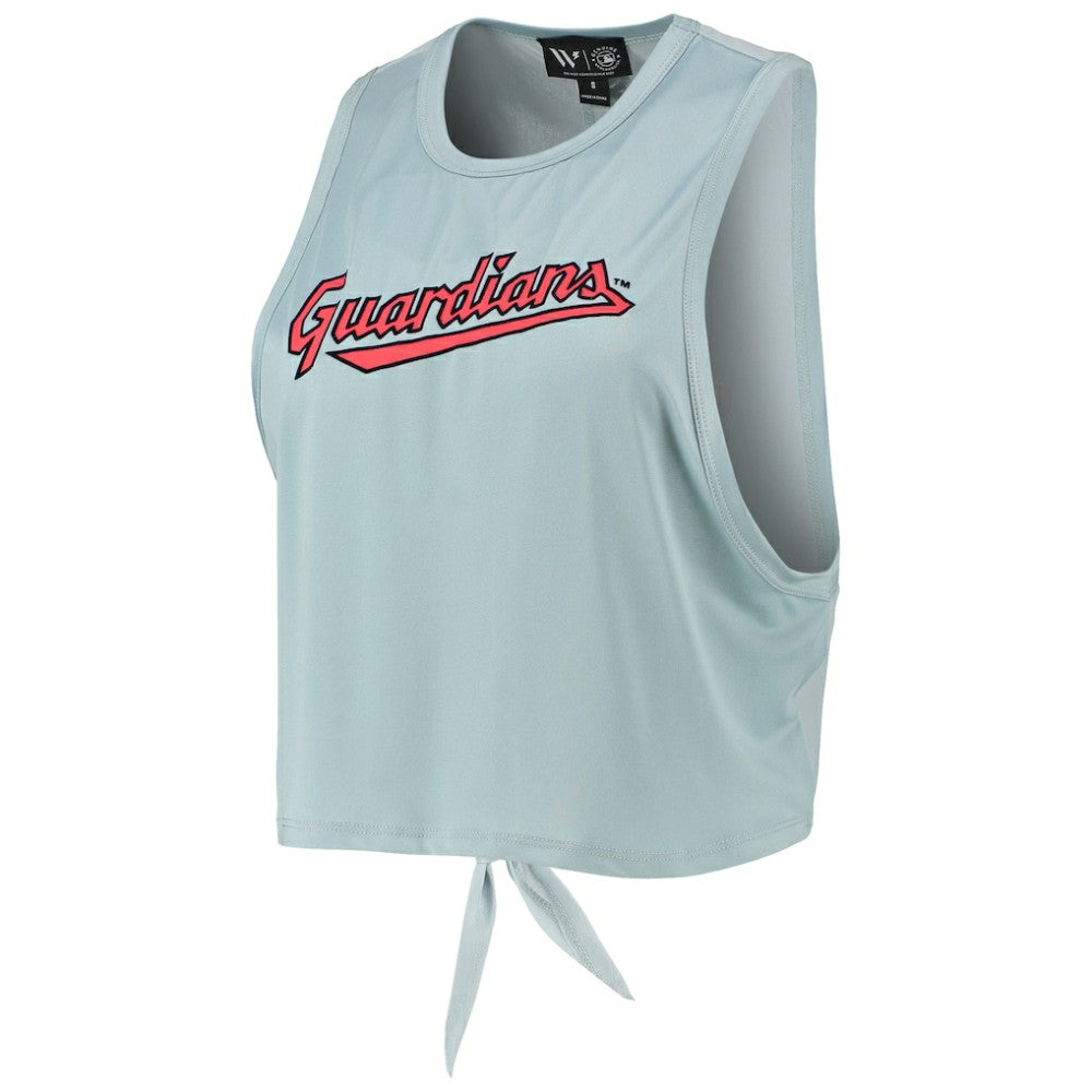 Cleveland Guardians The Wild Collective Women's Open Back Twist-Tie Tank Top - Light Blue