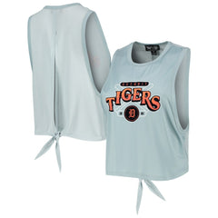 Detroit Tigers The Wild Collective Women's Open Back Twist-Tie Tank Top - Light Blue