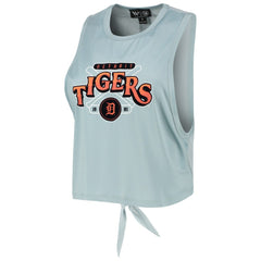 Detroit Tigers The Wild Collective Women's Open Back Twist-Tie Tank Top - Light Blue