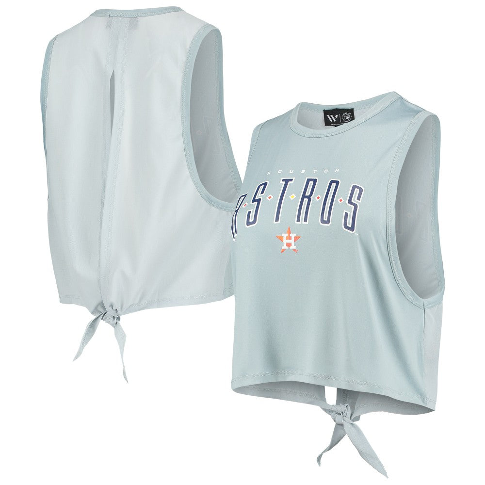 Houston Astros The Wild Collective Women's Open Back Twist-Tie Tank Top - Light Blue