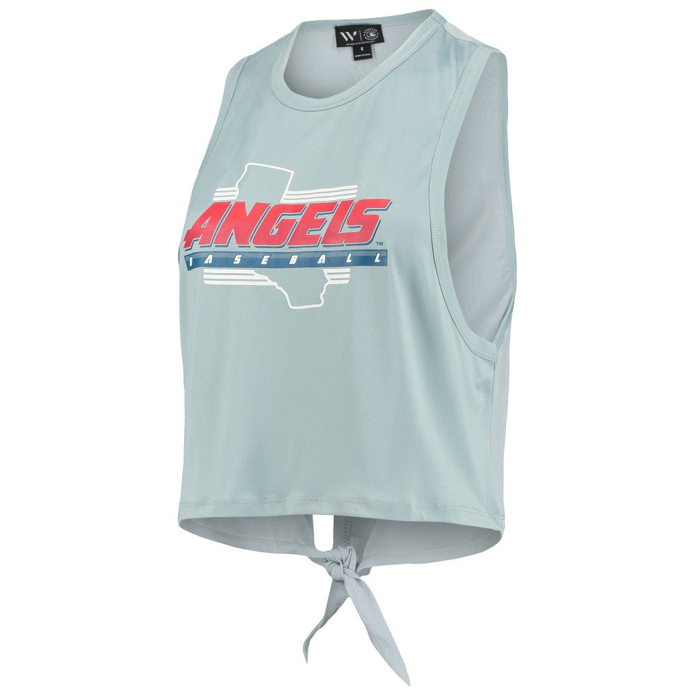 Los Angeles Angels The Wild Collective Women's Open Back Twist-Tie Tank Top - Light Blue