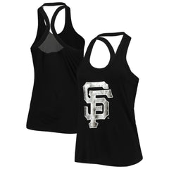 San Francisco Giants The Wild Collective Women's Tonal Athleisure Racerback Tank Top - Black