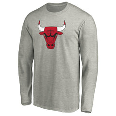 Chicago Bulls Primary Team Logo Long Sleeve T-Shirt sale - Heathered Gray on sale