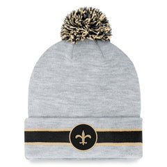New Orleans Saints Cuffed Knit Hat with Pom - Heather Gray cheap