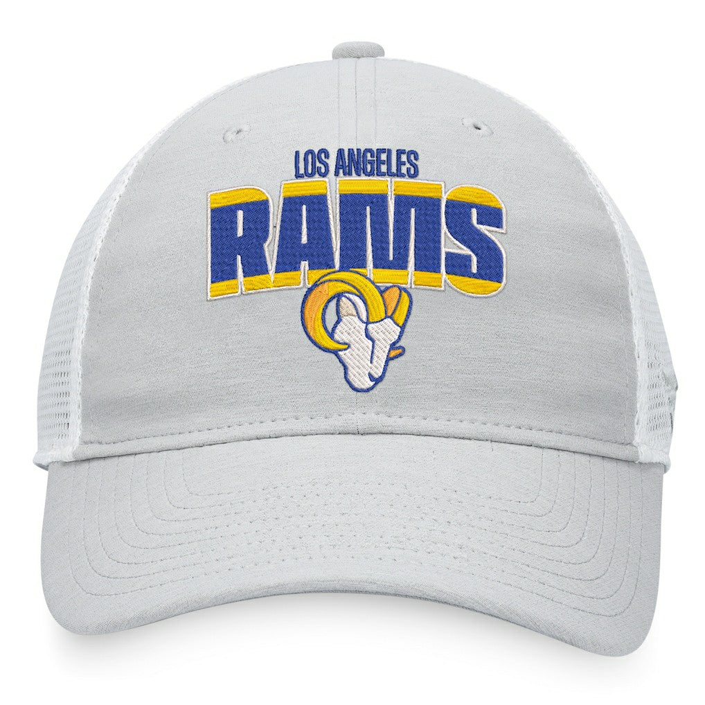 Los Angeles Rams Trucker Snapback Hat - Heather Gray/White discount
