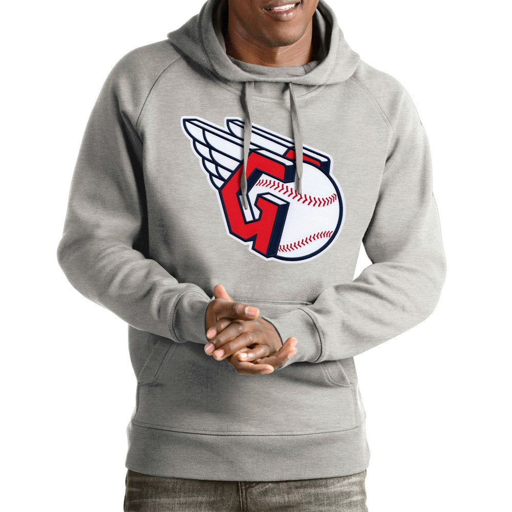 Cleveland Guardians Antigua Team Victory Pullover Hoodie - Gray