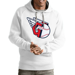 Cleveland Guardians Antigua Team Victory Pullover Hoodie - White