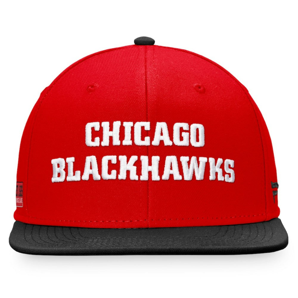 Chicago Blackhawks Fanatics Iconic Color Blocked Snapback Hat Red/Black